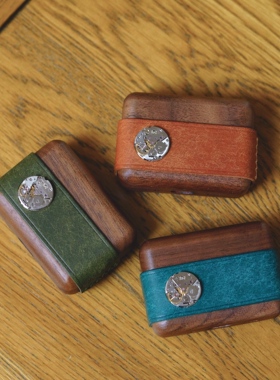 一皮一木 复古木质真皮适用于苹果airpods pro 3代 pro 2代 4代 耳机保护套 二代2025新款保护壳