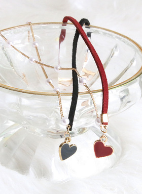 怦然心动红色爱心颈链锁骨链女超