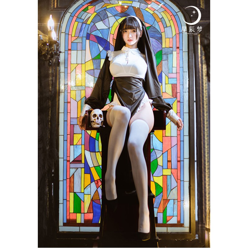 修女服cos御姐性感战斗服女仆装制服性感修身高开叉纯欲网红同款