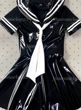 JK裙连衣裙学生装水手服镜面四面弹漆皮裙日系学院风cosplay060
