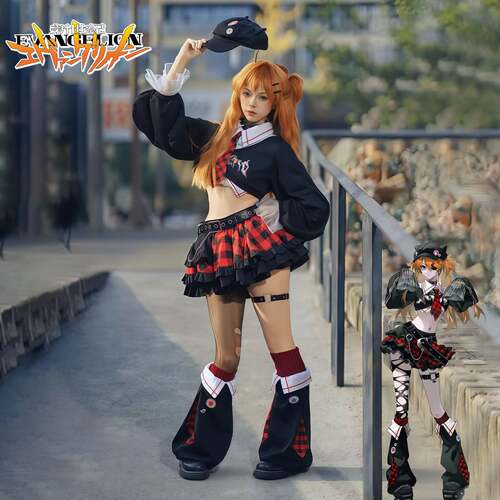 明日香cos服eva摇滚乐队福音战士手办同款cosplay服小不点二次元