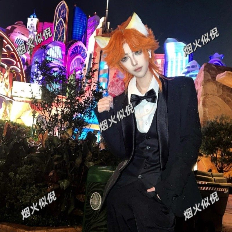 疯狂动物城2cos服尼克狐西装cosplay二次元表演C服制服假发鞋配饰