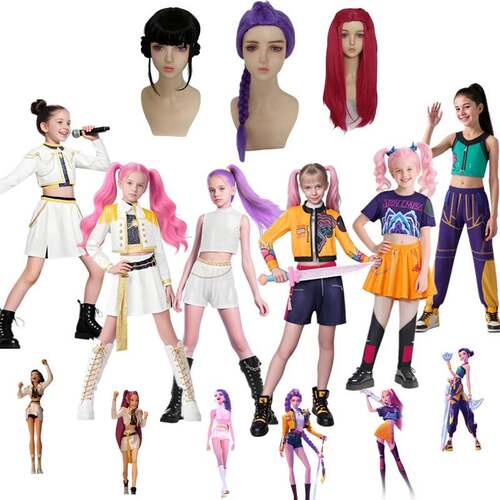 万圣节韩流K-POP猎魔女团cos服Huntrix鲁米米拉佐依同款儿童服装