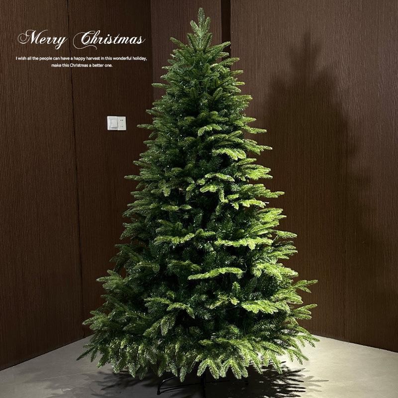圣诞树落地摆christmas tree摆件落地圣诞节装饰品pe加密裸树带灯