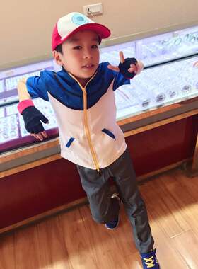 神奇宝贝小智COS服男童卫衣 宇航制衣4件套Cosplay服装
