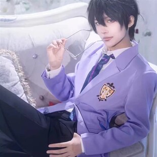 樱兰高校cosplay紫色西服套装公关部校服型与简动漫藤冈春绯男款