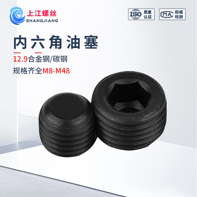 内六角油塞4.8级JB4446锥管ZG螺塞12.9级堵头G1/16-G1寸M8-36喉塞