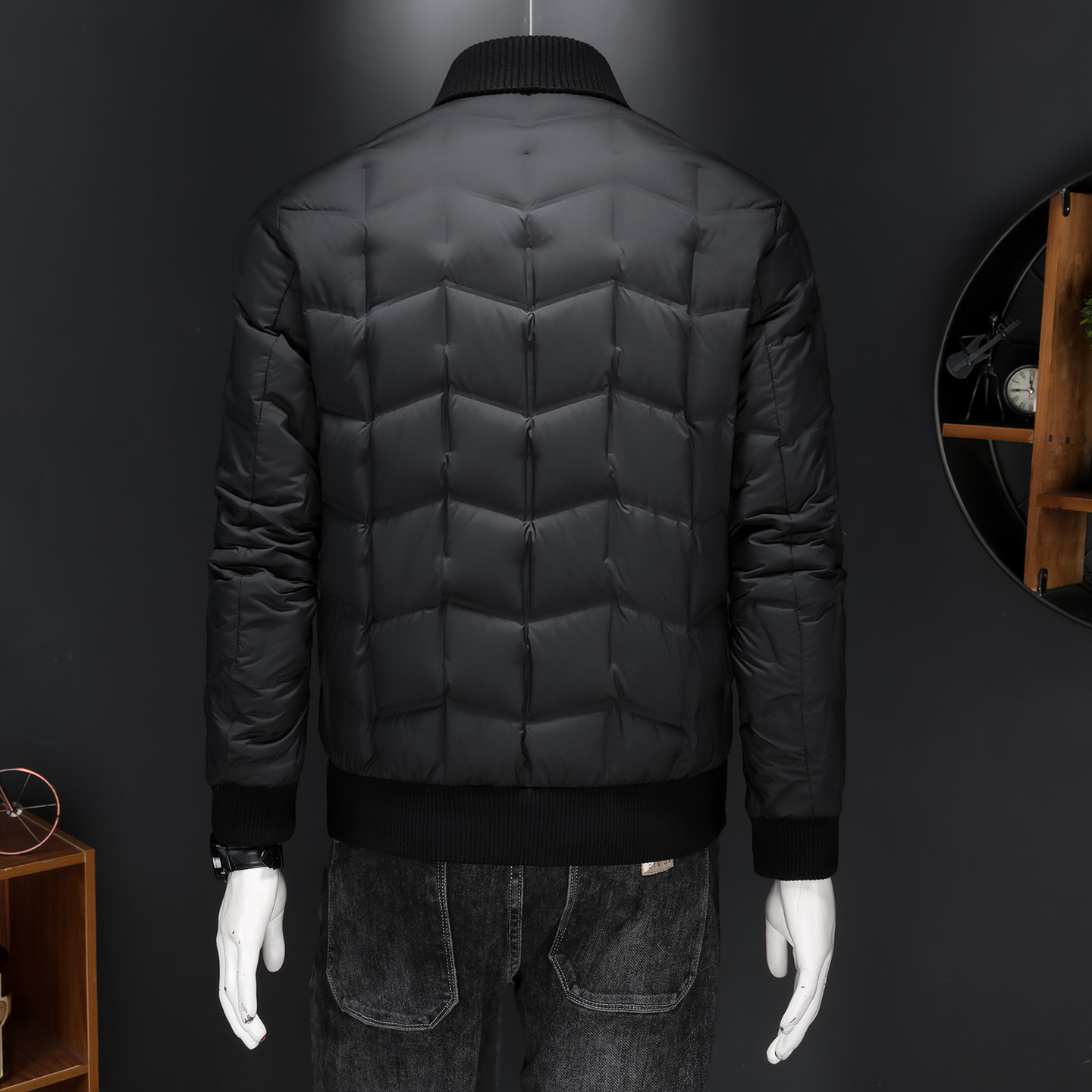 2025男冬季短款羽绒服潮流西装领轻奢风休闲修身外套58266P335,男装西服套装,电商D220