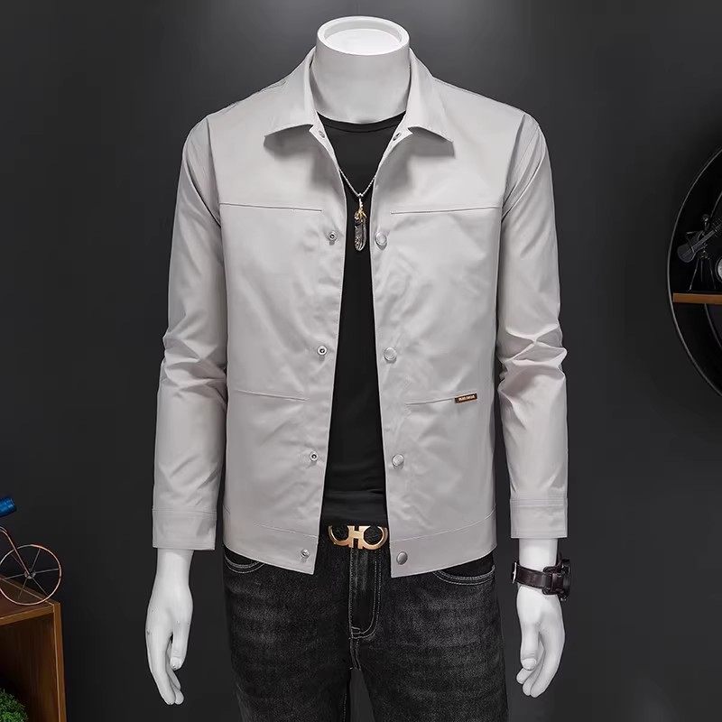 2026新款春秋季男士商务休闲短款修身韩版简约夹克外套2215P165，男装夹克，电商D220