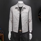 2026新款春秋季男士商务休闲短款修身韩版简约夹克外套2215P165，男装夹克，电商D220