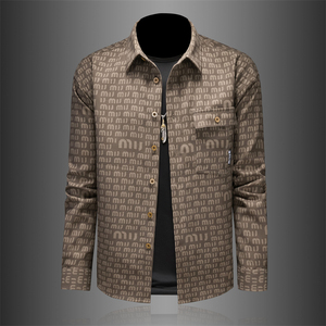 2026年男士春秋季新款字母印花长袖宽松衬衫外套时尚衬衣2006P135，男装衬衫，电商D220