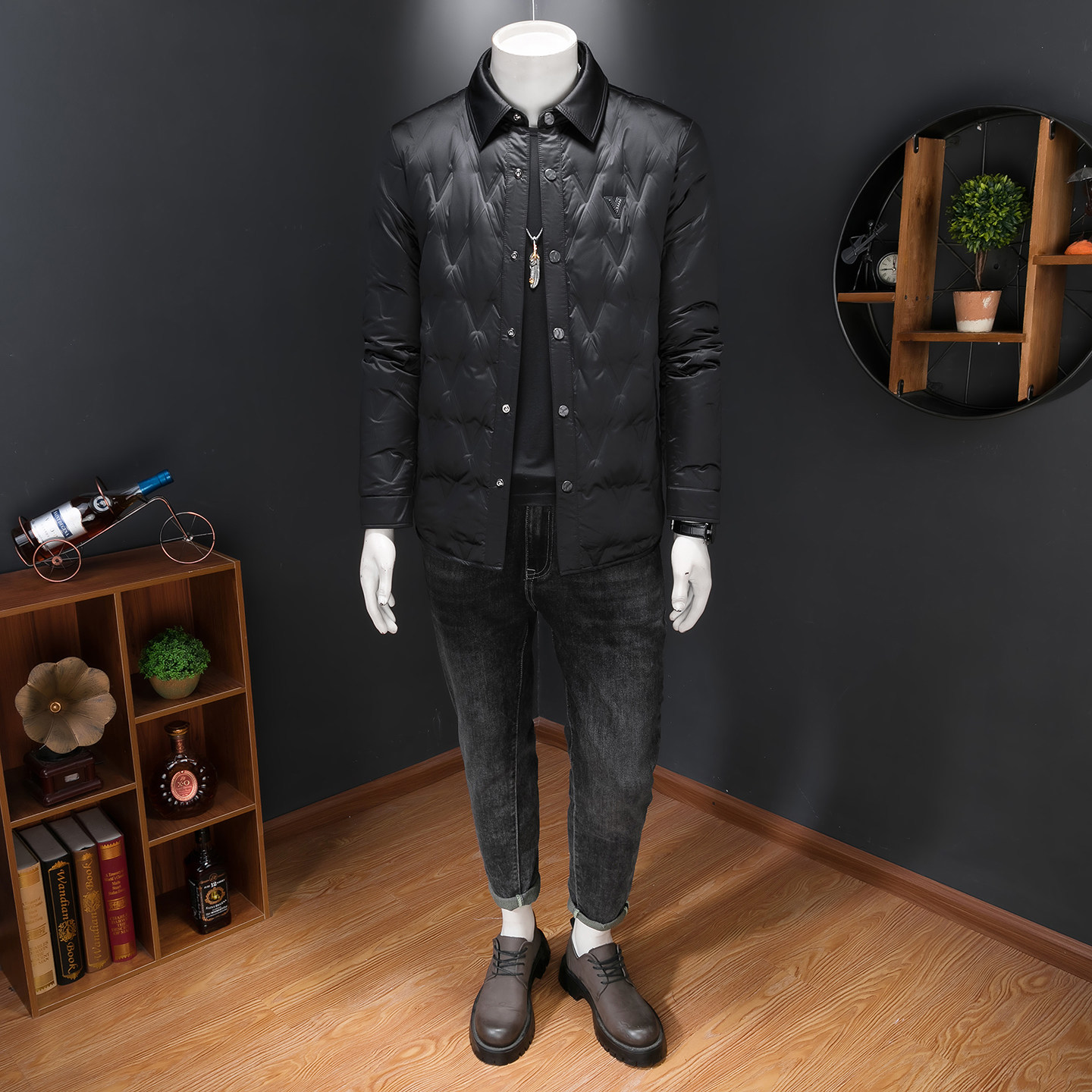 2025男士冬季新品短款羽绒服潮流翻领轻奢风休闲修身外套1213P335,男装羽绒服,电商D220