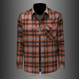 2026年男士春秋季新款格子长袖宽松衬衫外套时尚修身衬衣025P135，男装衬衫，电商D220