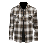 2026年男士春秋季新款格子长袖宽松衬衫外套时尚修身衬衣2023P135，男装衬衫，电商D220