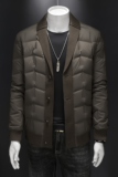 2025男冬季短款羽绒服潮流西装领轻奢风休闲修身外套58266P335，男装西服套装，电商D220