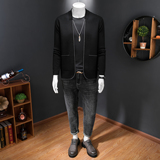 针织羊毛外套男士秋冬新款韩版修身潮流时尚翻领毛衣开衫6872P155，男装针织衫/毛衣，电商D220