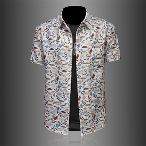 2026年男夏季新款薄款字母印花短袖宽松衬衫外套时尚衬衣6018P125，男装T恤，电商D220