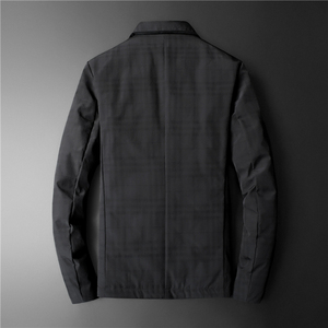 男士西装领羽绒服冬季短款格子商务休闲帅气轻薄款外套6618P265图片