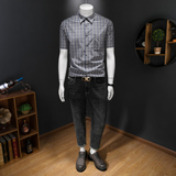 2026年男夏季新款薄款格子短袖宽松衬衫外套时尚衬衣6176P125，男装T恤，电商D220