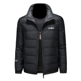 2025男士冬季短款羽绒服印花欧货翻领潮流休闲修身外套25089P285，男装羽绒服，电商D220