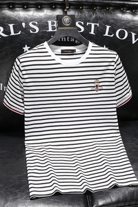 2024夏季新品男士圆领条纹绣标短袖T桖3011P65108现货图片
