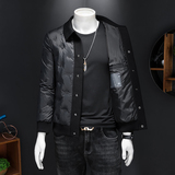 羽绒服男士2023年冬季新款欧货翻领刺绣短款帅气加厚外套8181P310，男装羽绒服，电商D220