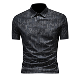 2026男潮流新款修身莫代尔字母印花纹衬衣青年短袖衬衫8027P120，男装T恤，电商D220