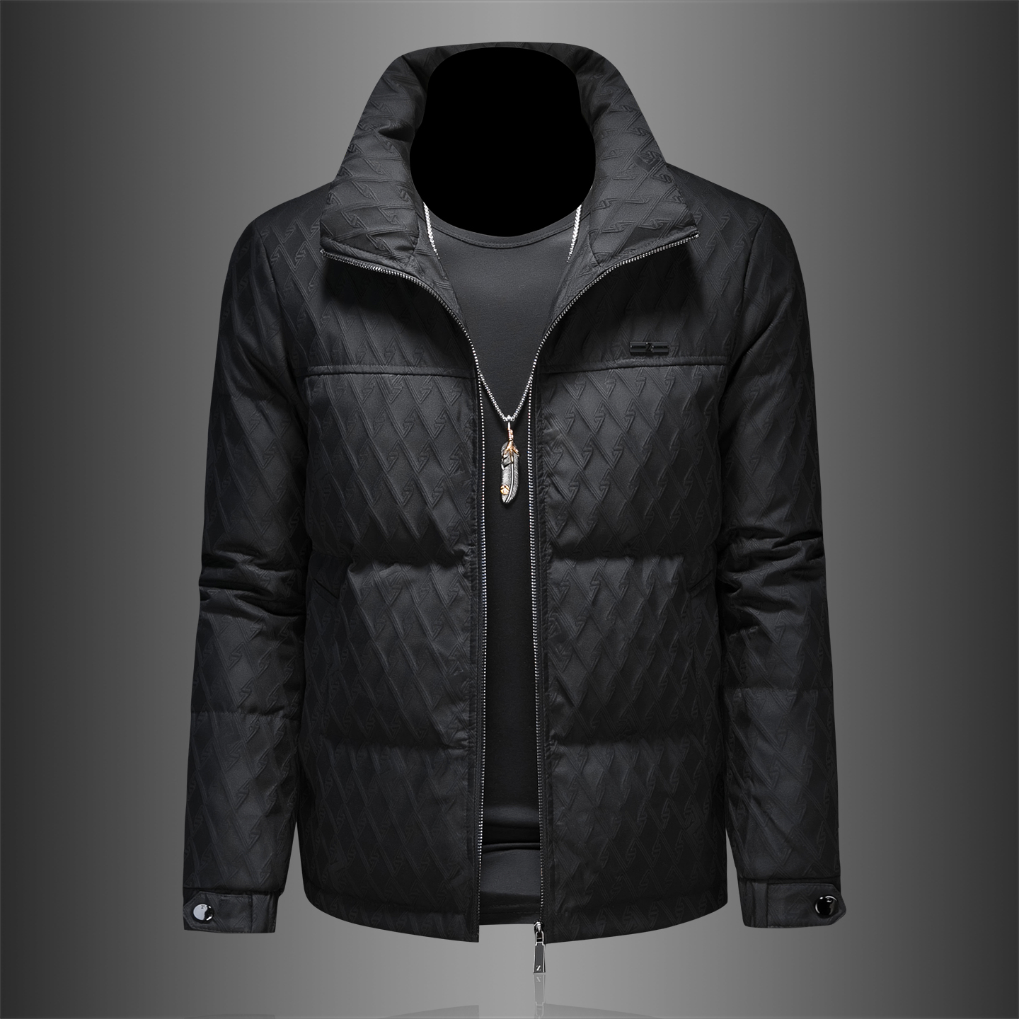 2025男士冬季短款羽绒服印花欧货翻领潮流休闲修身外套8723P310,男装羽绒服,电商D220 2025男士冬季短款羽绒服印花欧货翻领潮流休闲修身外套8723P310,男装羽绒服,电商D220