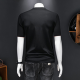 2024男士夏季新款伊力特欧货刺绣印花圆领针织短袖T恤衫9920P165，男装T恤，电商D220