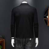 针织羊毛外套男士秋冬新款韩版修身潮流时尚翻领毛衣开衫8235P155，男装针织衫/毛衣，电商D220