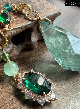 天然绿萤石灵摆调频吊坠心仑净化