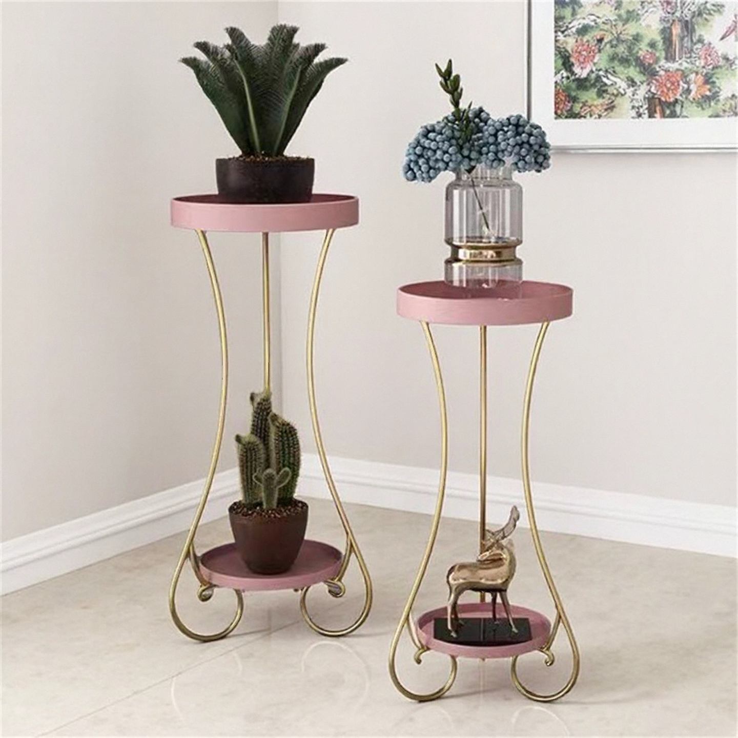 花架置物架阳台落地式轻奢高级感