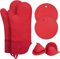 Oven Mitts Pot Holders Silicone Mittens Gloves Hot Pads thumbnail 3