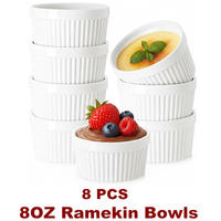 Ramekin Bowls Bakeware Baking Cooking Pudding Custard Cups thumbnail 2