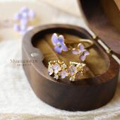 法式 紫藤曼曼 戒指 浪漫清新手绘风紫藤花精致花朵开口戒百搭戒指