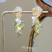 少量绝版 售完无补 晕染葡萄 原创设计捷克珠琉璃葡萄清新优雅耳环