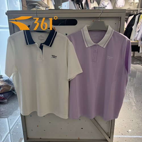 361度女士短袖POLO衫速干翻领T恤