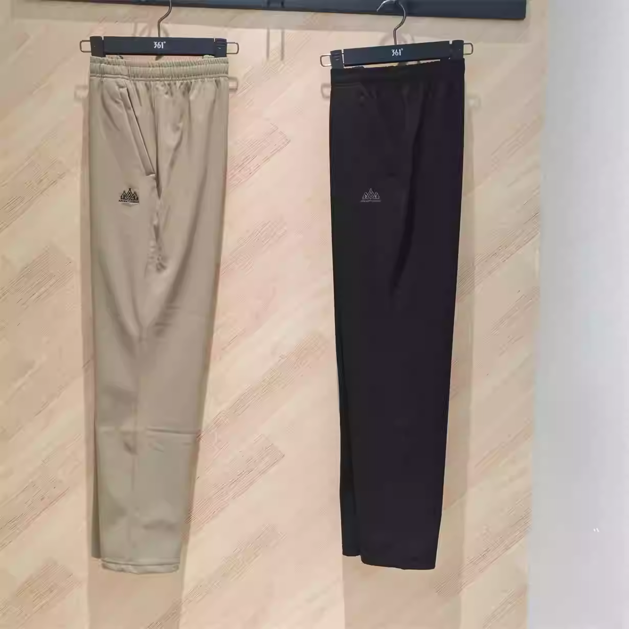 361度男子加绒直筒休闲保暖裤子