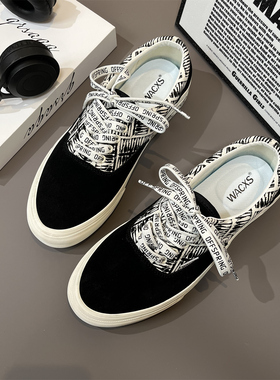 Offspring黑白海盗骷髅头联名95高街男女复古低帮帆布休闲板鞋