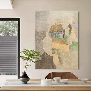 饰艺术油画 侘寂风抽象挂画高档客厅装 MUMO.原创手绘 陌上田园