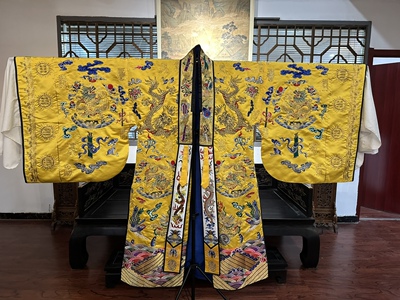 道士服贡缎九龙小袖法衣黄色道家高功法衣降衣道袍多色可选