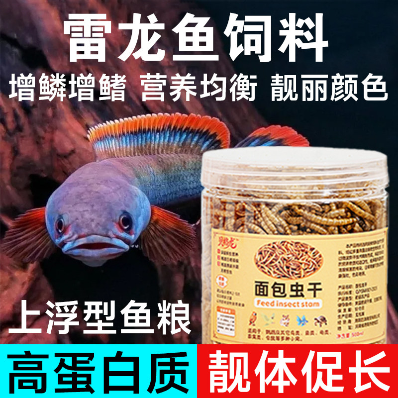 雷龙鱼饲料高蛋白面包虫干通用上浮观赏鱼饲料靓色增鳞优选大容量