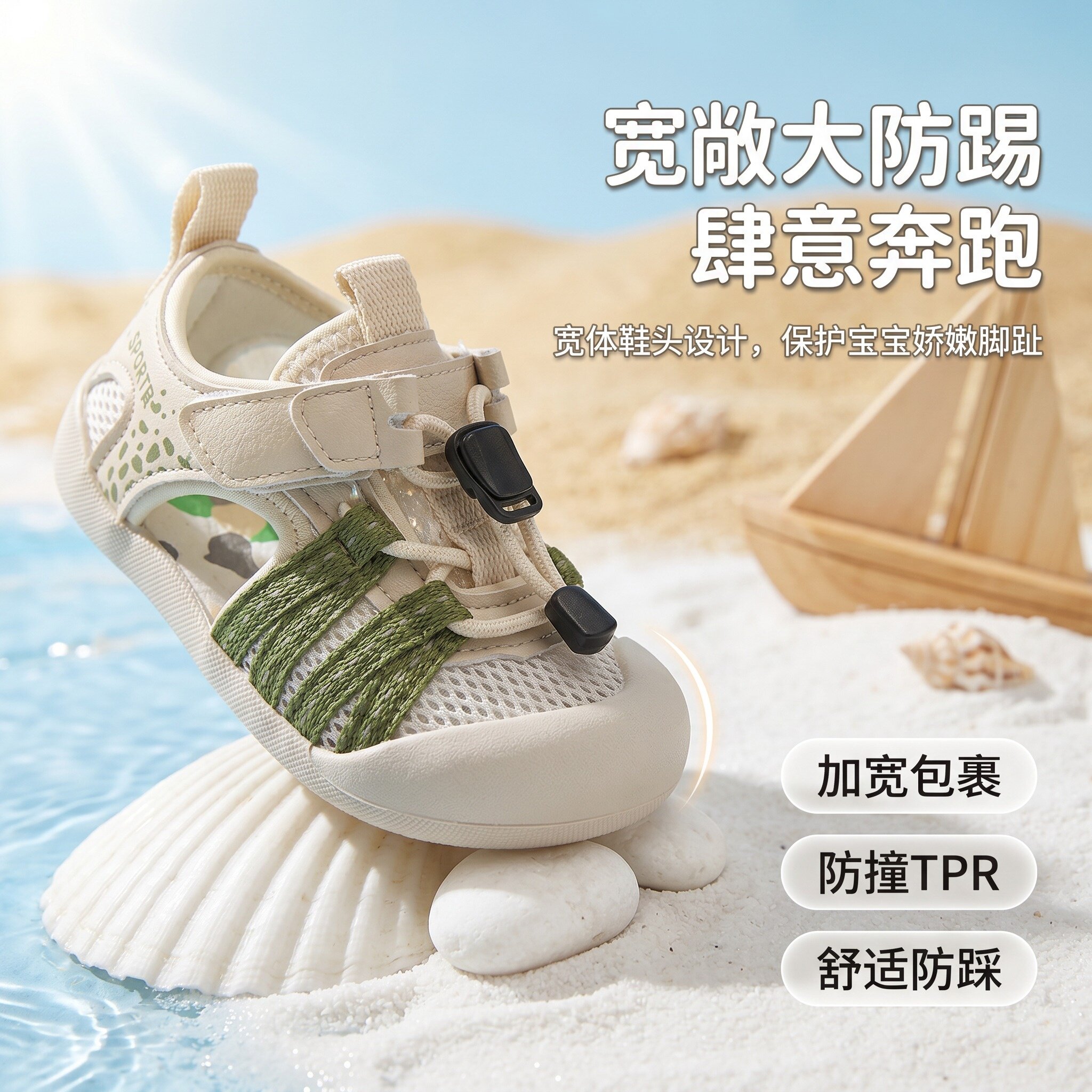夏季婴儿软底耐磨透气学步凉鞋