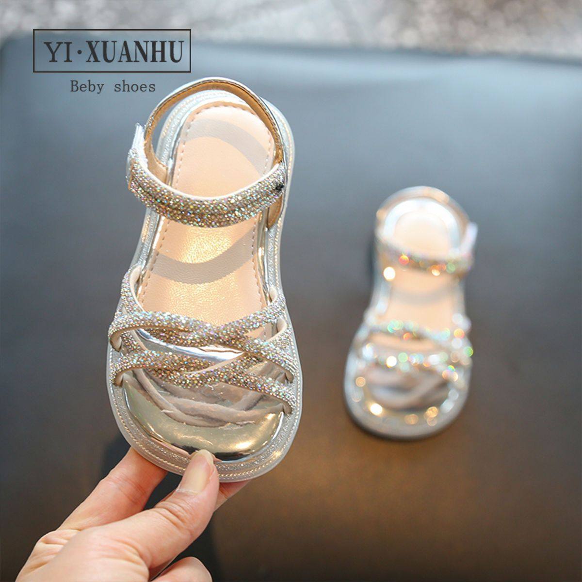 女童公主鞋夏季2025新款儿童凉鞋露趾软底女宝宝鞋子夏款时尚童鞋