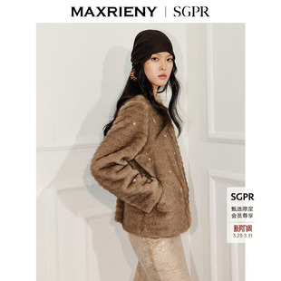 朦胧皮草穿搭 巴恩风仿毛环保皮草女25冬款 SGPR