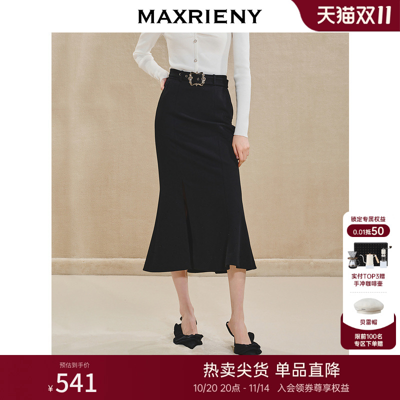 下摆开衩设计	烫钻点缀	宫廷风日字扣腰带