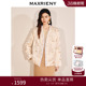 MAXRIENY新中式 拼接水貂毛领绣花缎面廓形国风外套 拜年服女26春款