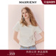 MAXRIENY精致日常通勤风短袖 T恤25秋款 钉珠斜肩收腰显瘦上衣女