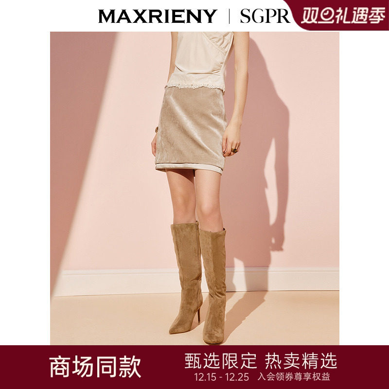 千金miu系穿搭丝绒短裙