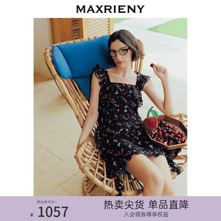 25秋 早鸟超前购 MAXRIENY复古赫本风丝绒收腰上衣法式 优雅长袖